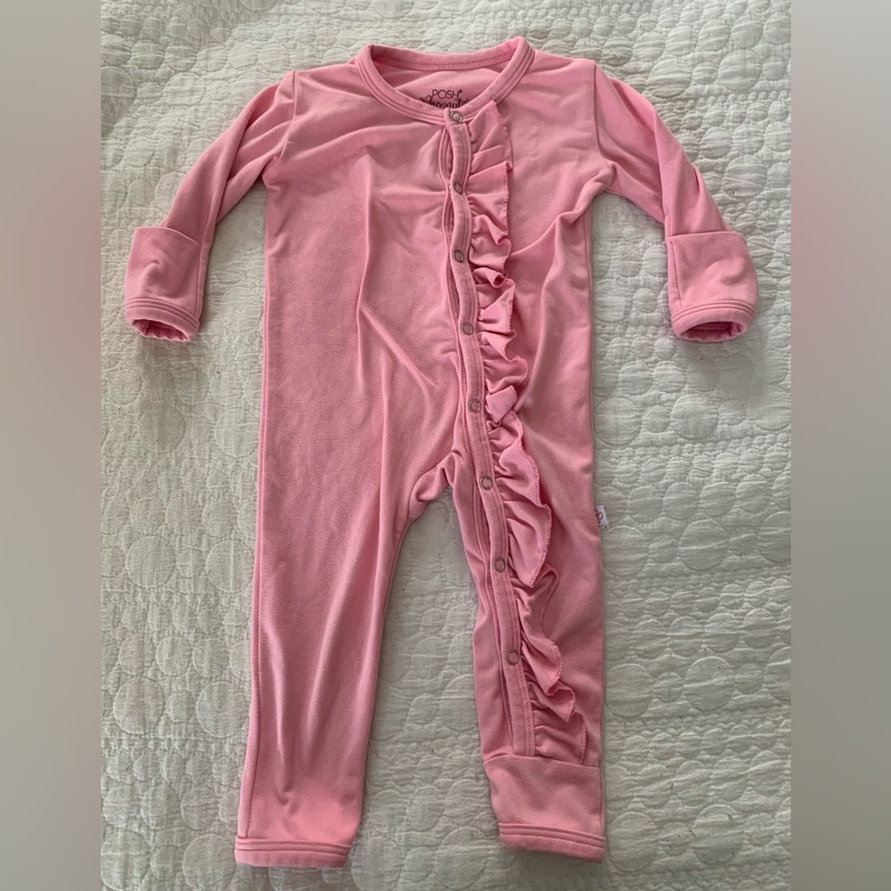 Posh Peanut Ruffle One Piece, 0-3 months